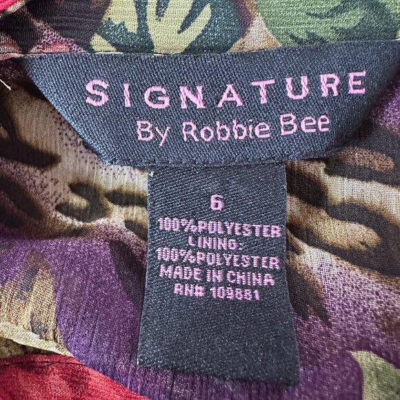 Robbie Bee Purple Animal & Floral Print Dress 6 - Picture 11 of 11